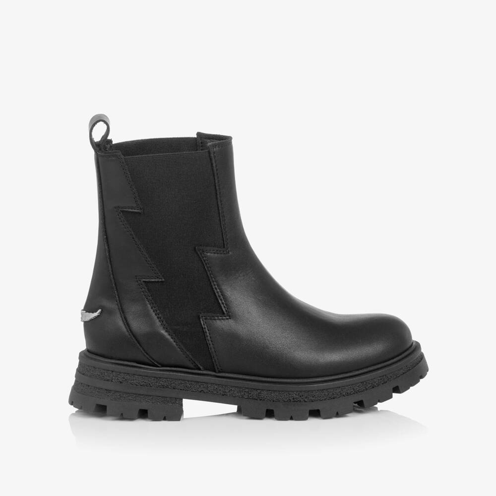 Zadig&Voltaire-Girls Black Leather Chelsea Boots | Childrensalon Outlet