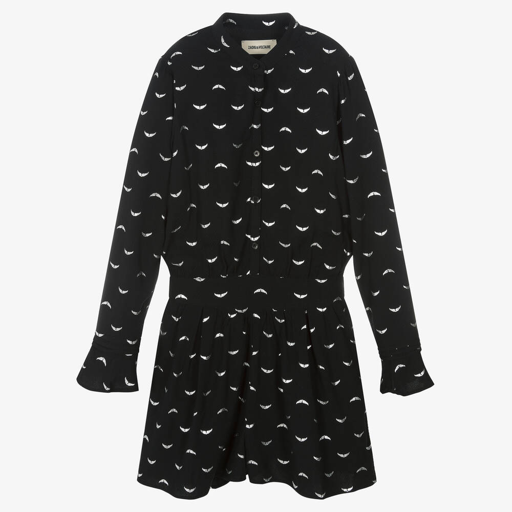 Zadig&Voltaire - Schwarzer Engelsflügel-Playsuit | Childrensalon