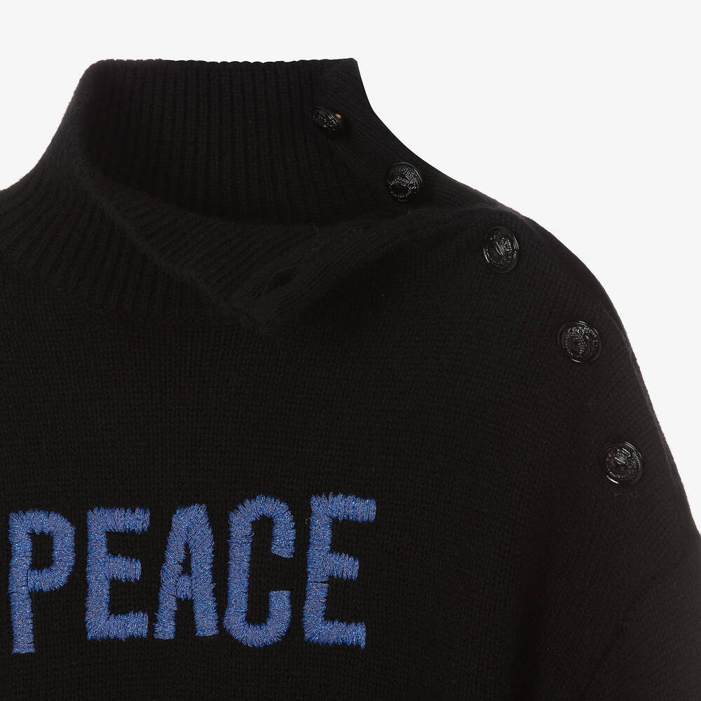 Zadig&Voltaire-Girls Black Wool Turtleneck Sweater | Childrensalon Outlet