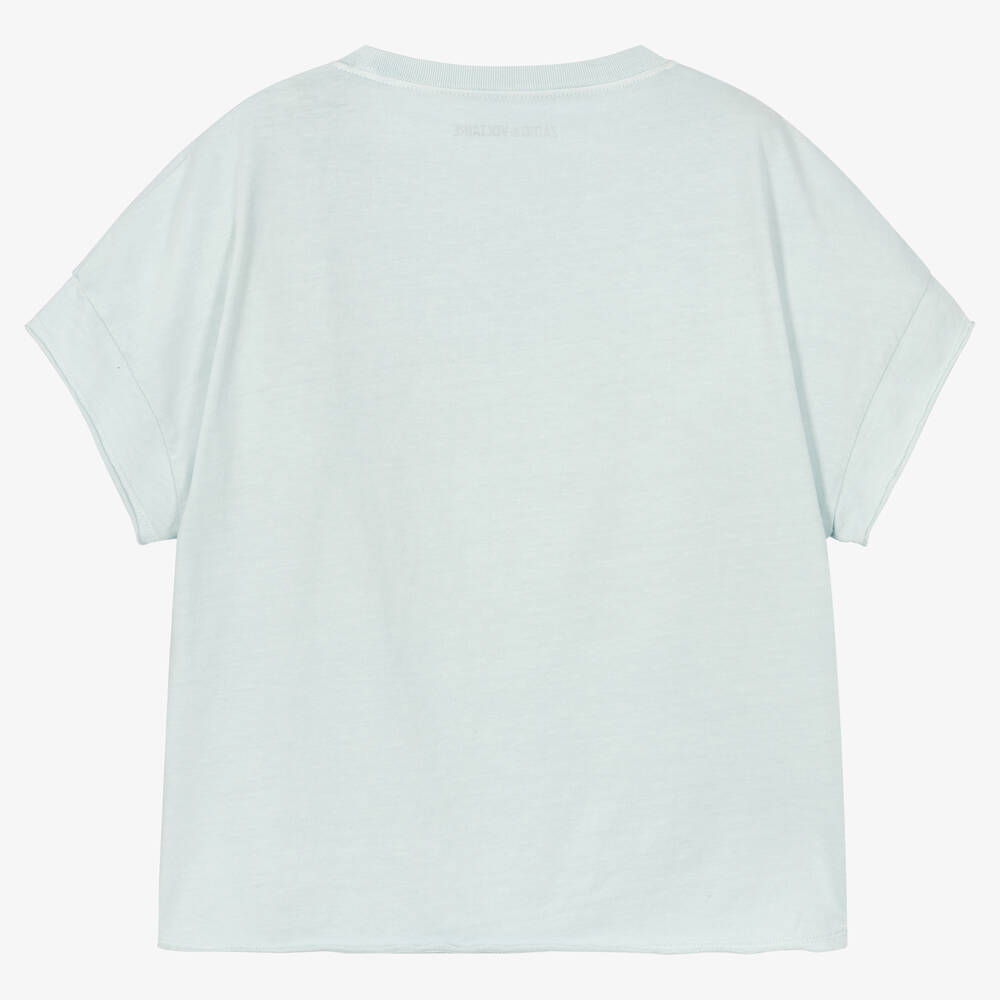 Zadig&Voltaire-تيشيرت قطن لون أزرق للبنات | Childrensalon Outlet