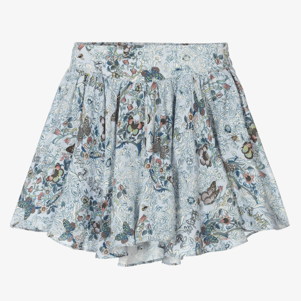Zadig&Voltaire - Голубая юбка в цветочек для девочек | Childrensalon