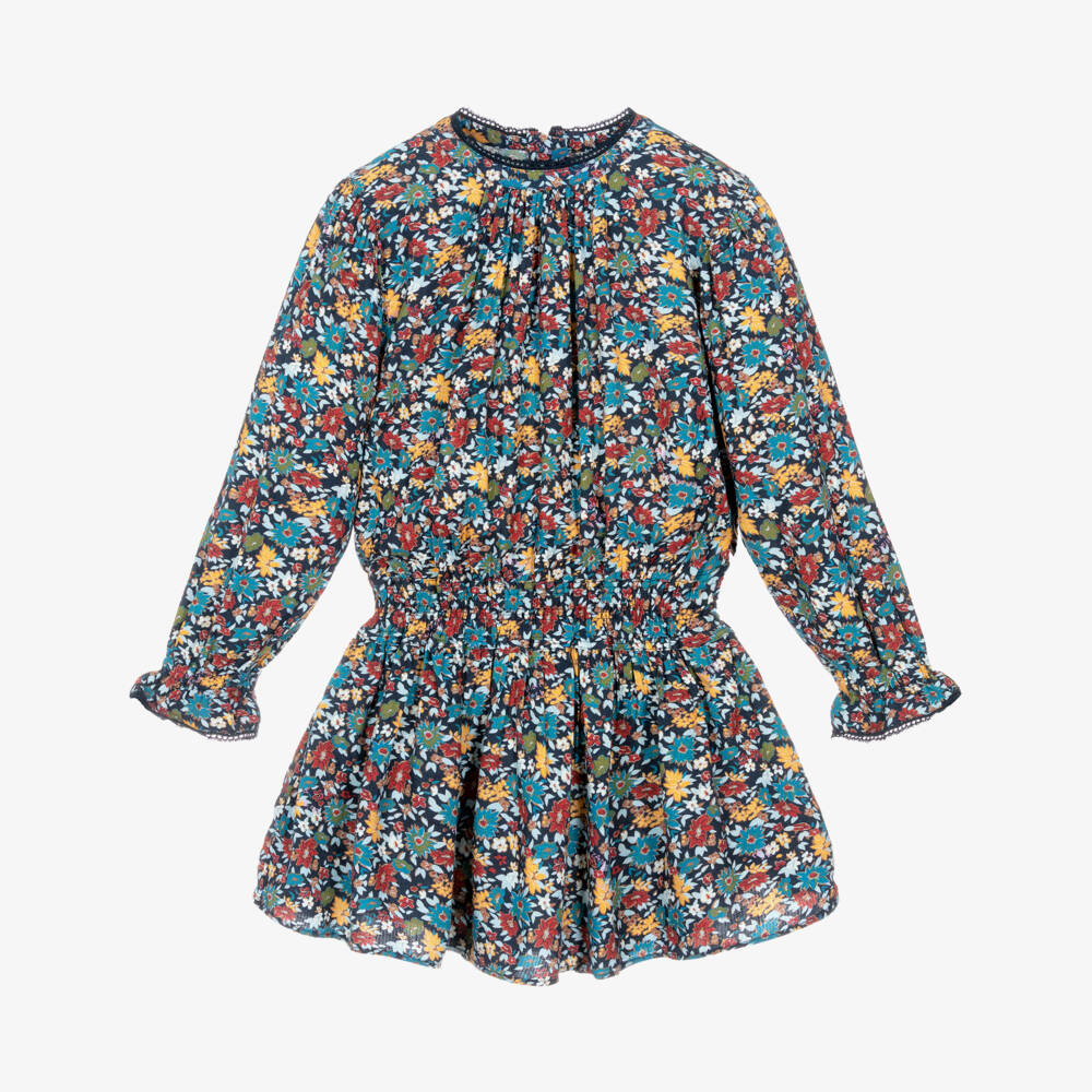 Zadig&Voltaire-Girls Blue Floral Waist Dress | Childrensalon Outlet