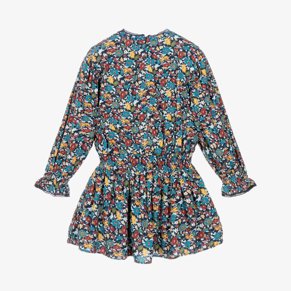 Zadig&Voltaire-Girls Blue Floral Waist Dress | Childrensalon Outlet