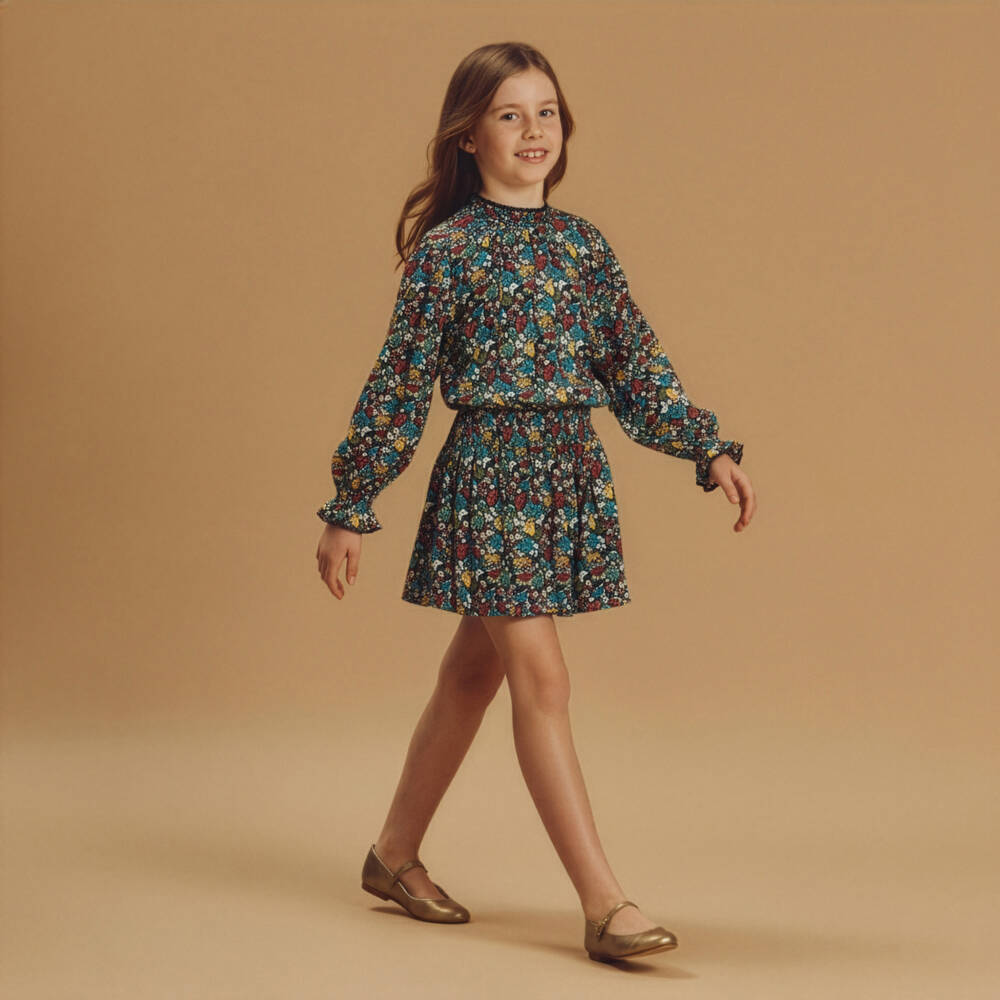 Zadig&Voltaire-Girls Blue Floral Waist Dress | Childrensalon Outlet