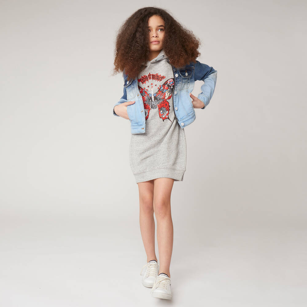 Zadig&Voltaire-Girls Blue Ombré Denim Jacket | Childrensalon Outlet