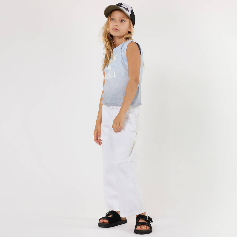 Zadig&Voltaire-Girls Blue Sleeveless Cotton T-Shirt | Childrensalon Outlet