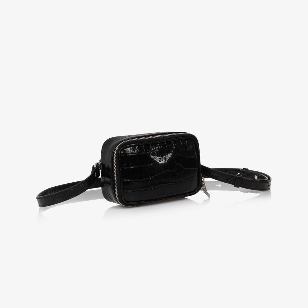 Zadig&Voltaire-Girls Chic Black Croc Style Bag | Childrensalon Outlet