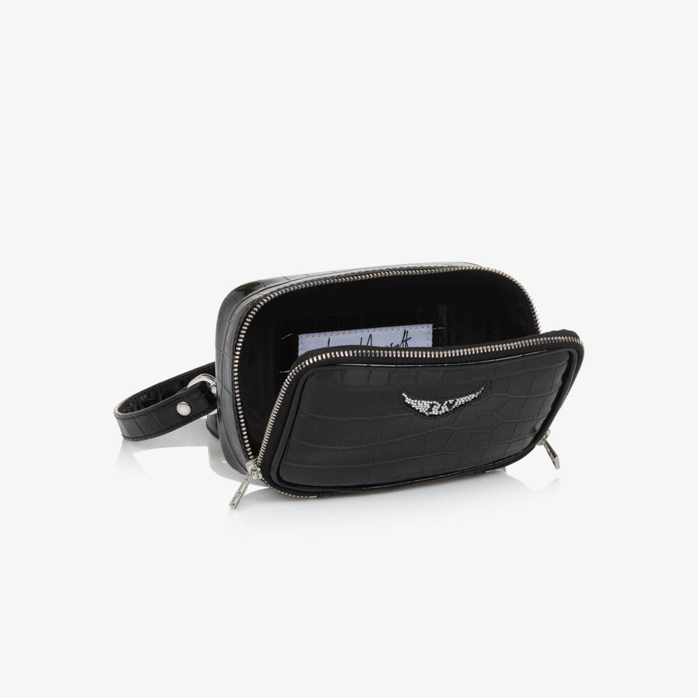 Zadig&Voltaire-Girls Chic Black Croc Style Bag | Childrensalon Outlet