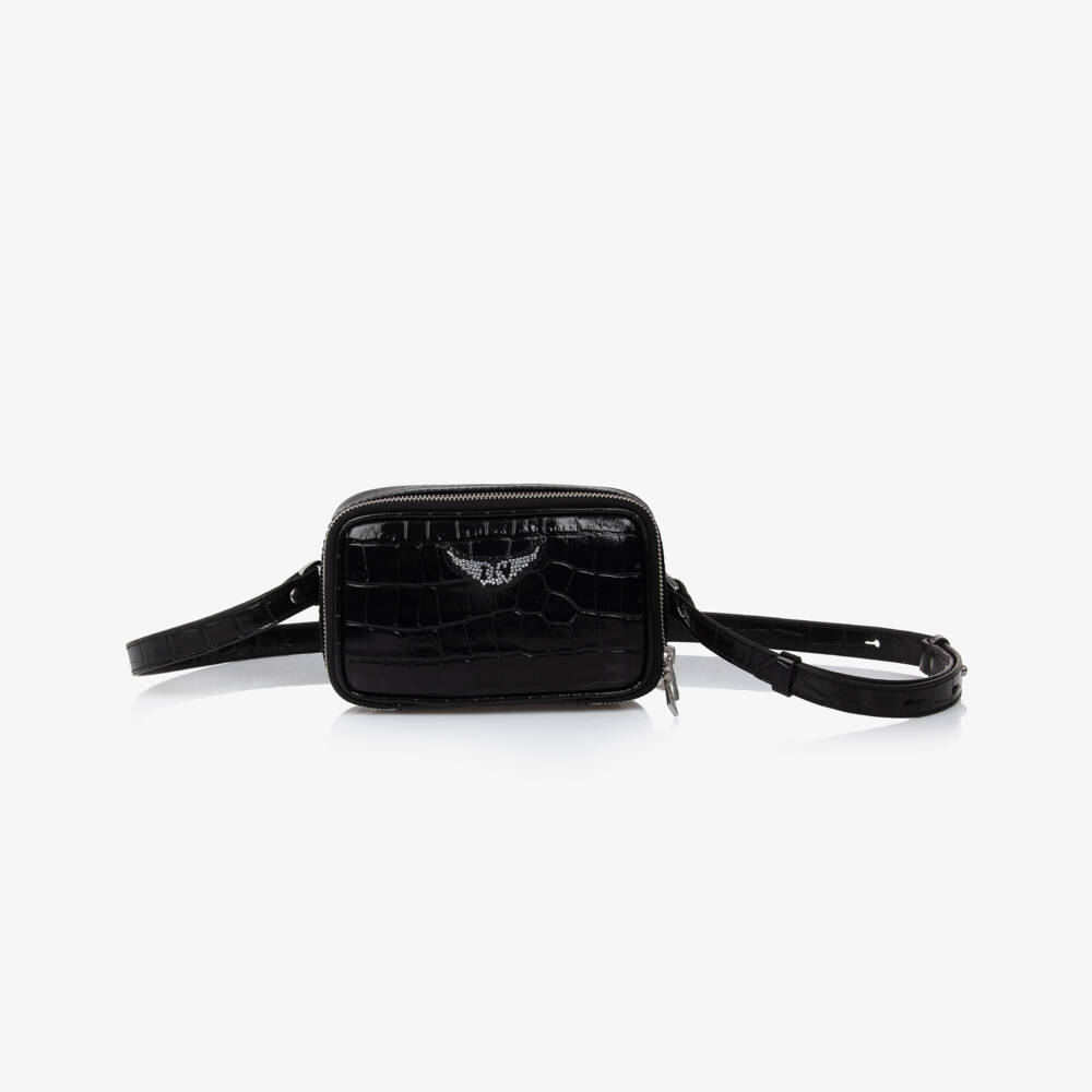 Zadig&Voltaire-Girls Chic Black Croc Style Bag | Childrensalon Outlet