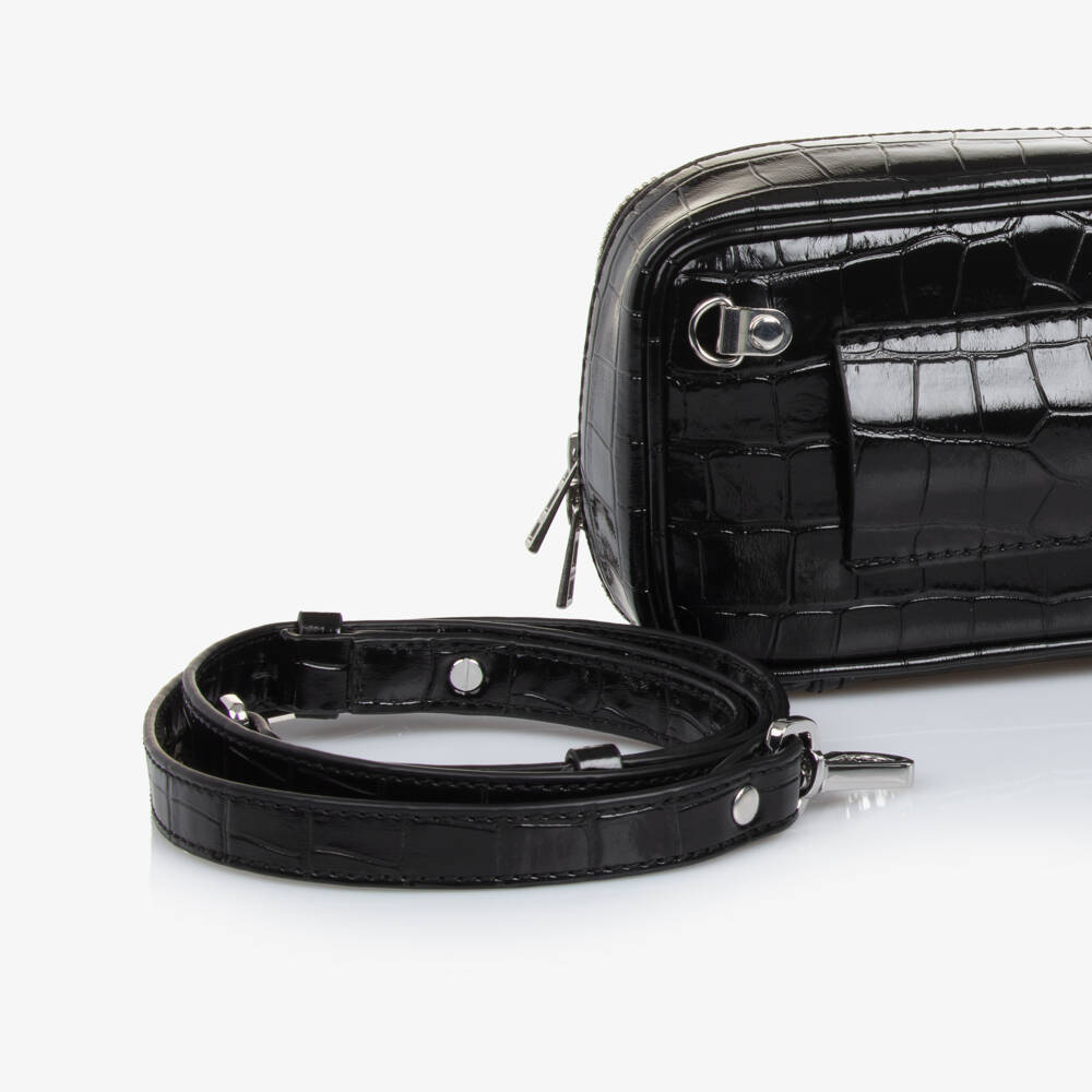 Zadig&Voltaire-Girls Chic Black Croc Style Bag | Childrensalon Outlet