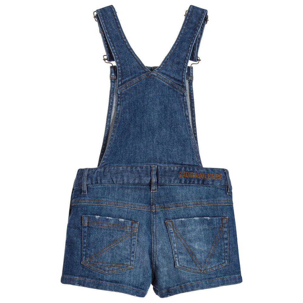 Girls denim sale short dungarees