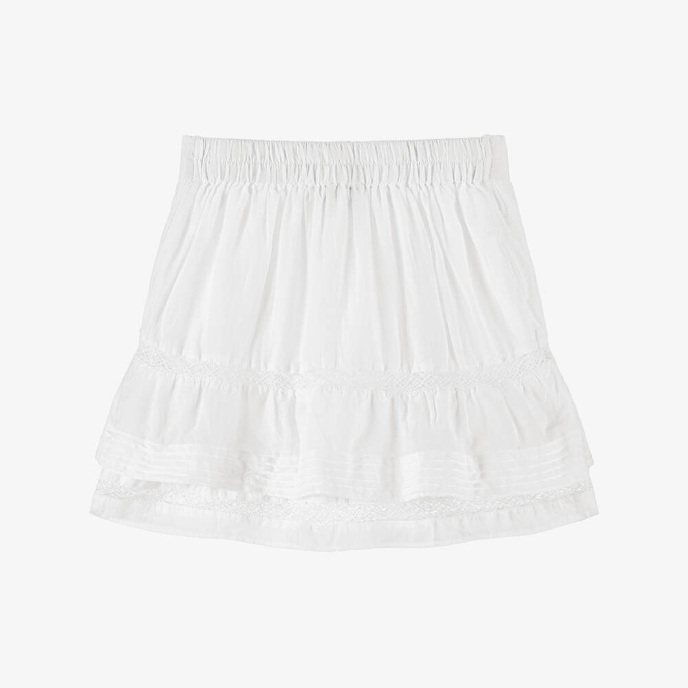 Zadig&Voltaire-Girls Elegant White Ruffle Skirt | Childrensalon Outlet