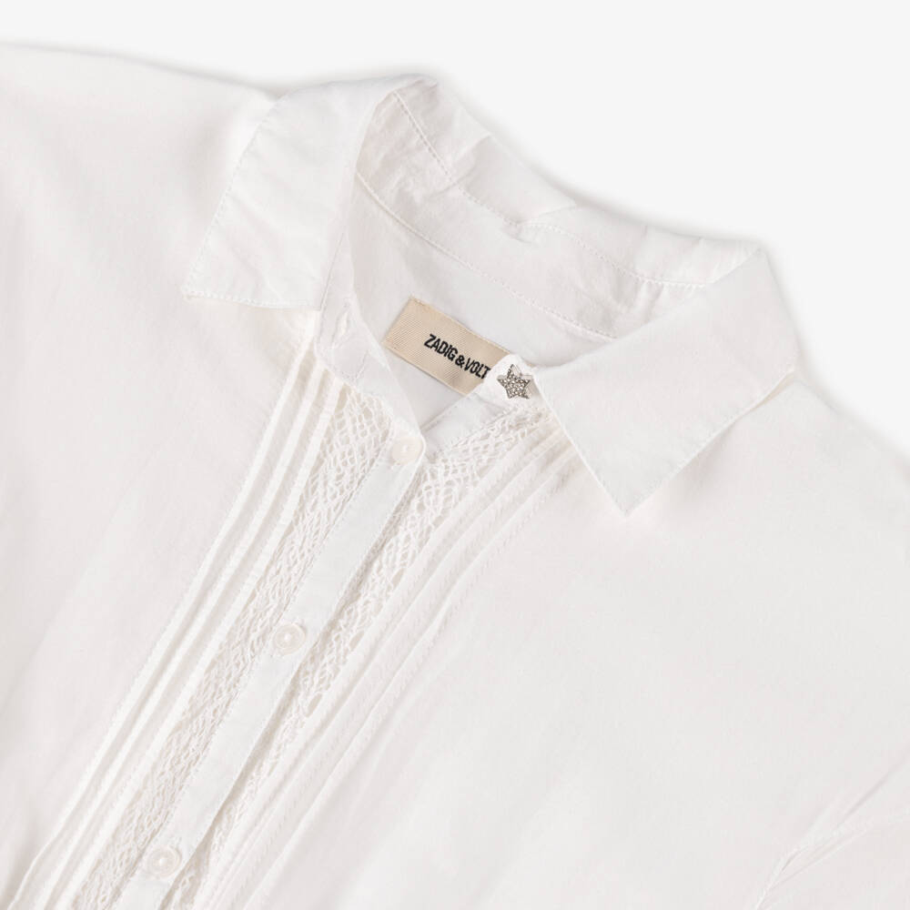 Zadig&Voltaire-فستان فاخر من الفوال الأبيض للبنات | Childrensalon Outlet