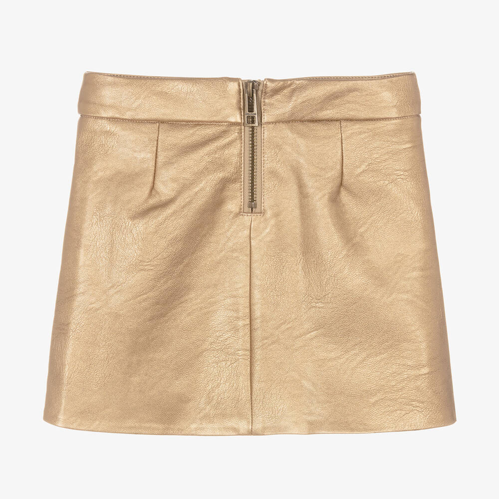 Zadig&Voltaire-Girls Gold Faux Leather Skirt | Childrensalon Outlet