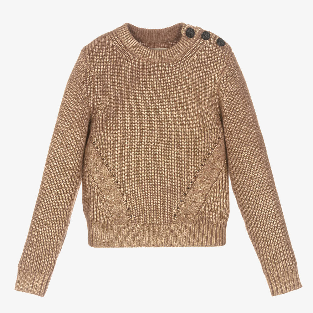 Zadig&Voltaire - Goldfarbener Strickpullover (M) | Childrensalon