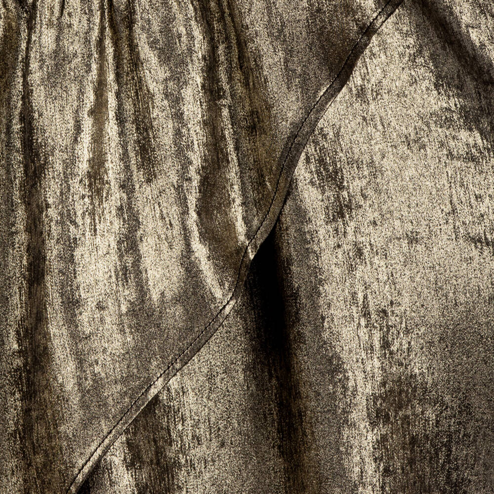 Zadig&Voltaire-Girls Gold Metallic Asymmetric Gown | Childrensalon Outlet