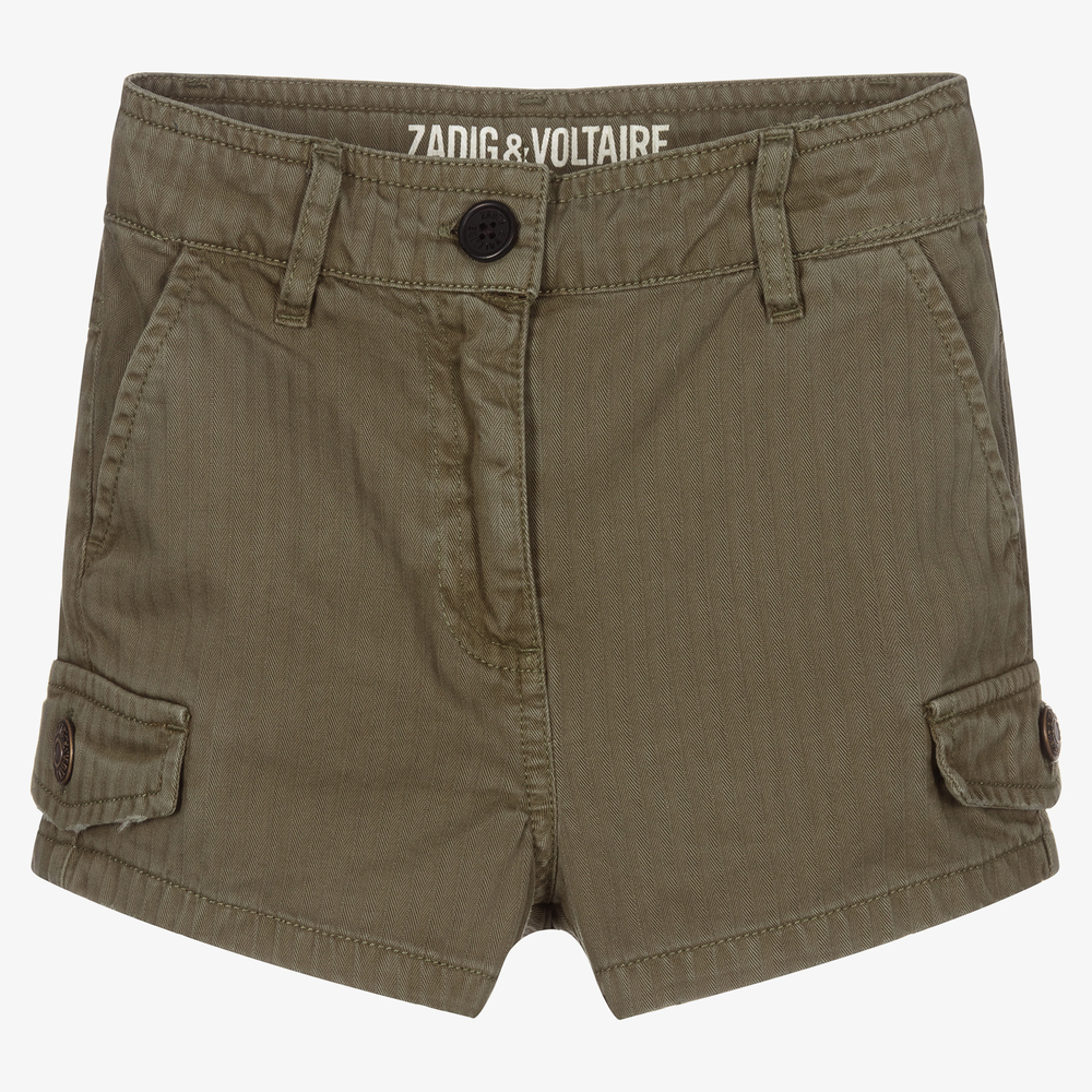 Zadig&Voltaire-Зеленые хлопковые шорты для девочек | Childrensalon Outlet