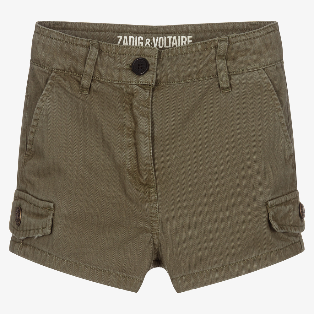 Zadig&Voltaire - Girls Green Cotton Shorts | Childrensalon