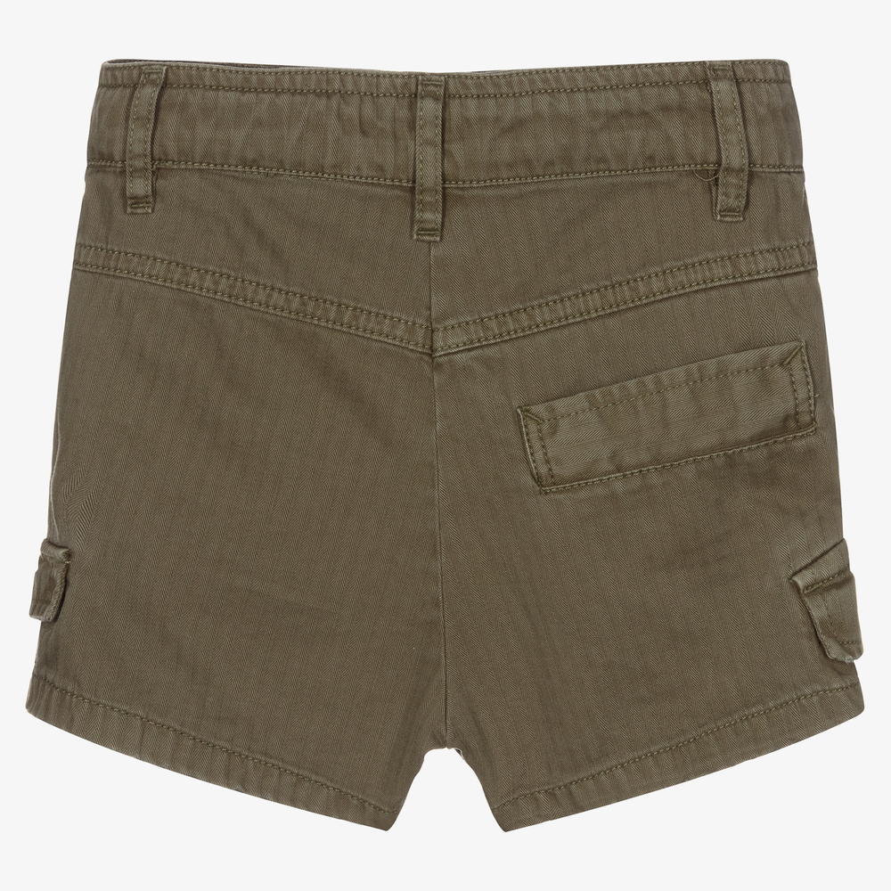 Zadig&Voltaire-شورت قطن تويل لون أخضر كاكي للبنات | Childrensalon Outlet