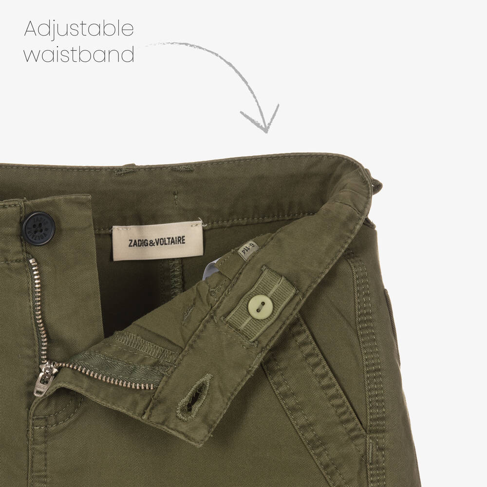 Zadig&Voltaire-Зеленые хлопковые шорты для девочек | Childrensalon Outlet