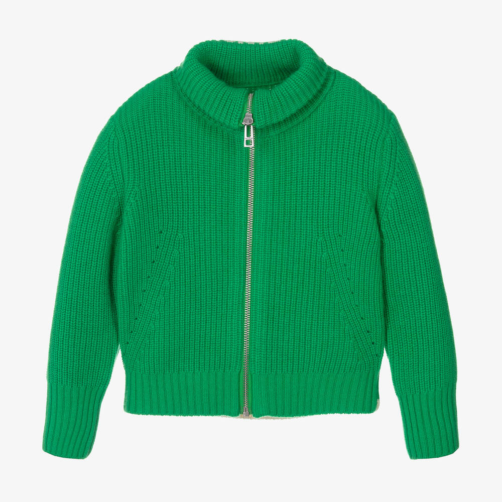 Zadig&Voltaire-Girls Green Knitted Zip-Up Top | Childrensalon Outlet