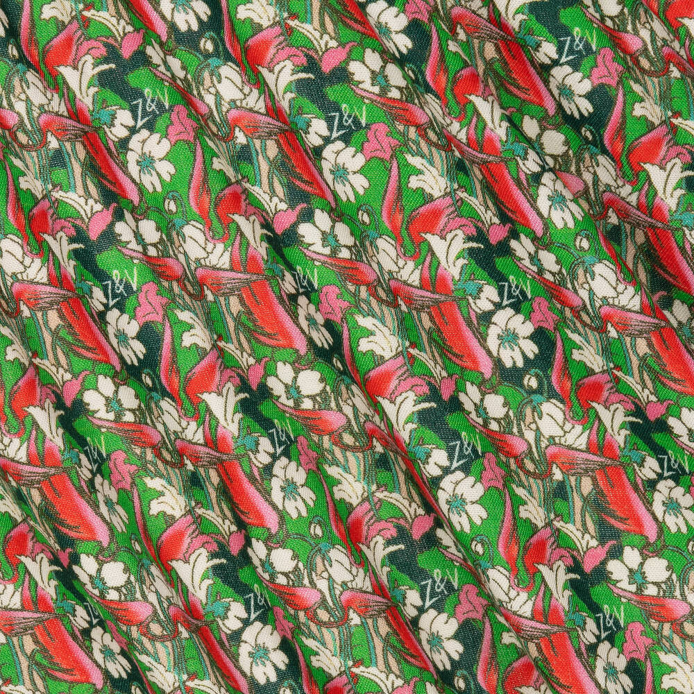 Zadig&Voltaire-Girls Green & Pink Floral Dress | Childrensalon Outlet