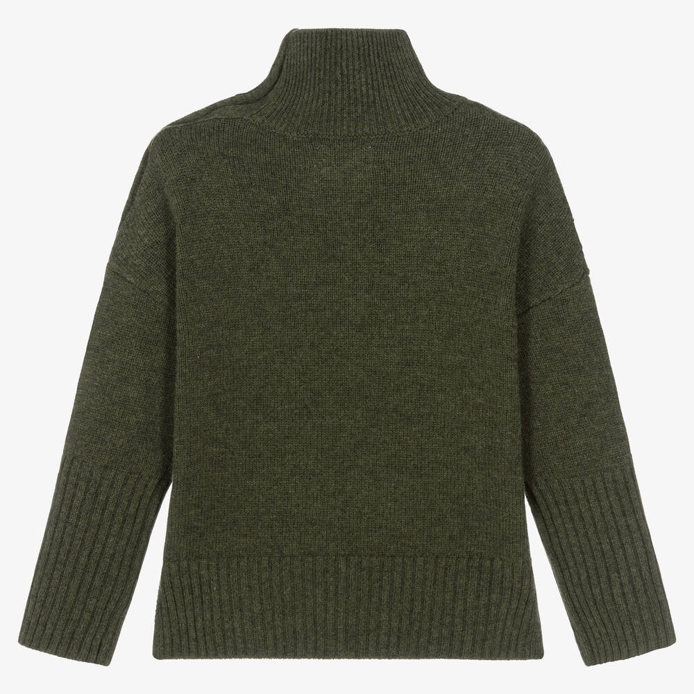 Girls green turtleneck top