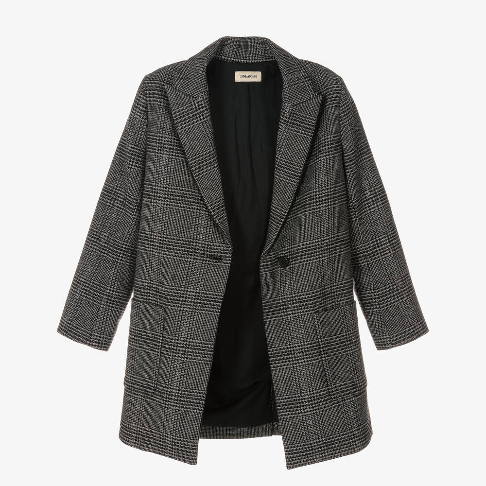 Zadig Voltaire Manteau gris carreaux fille