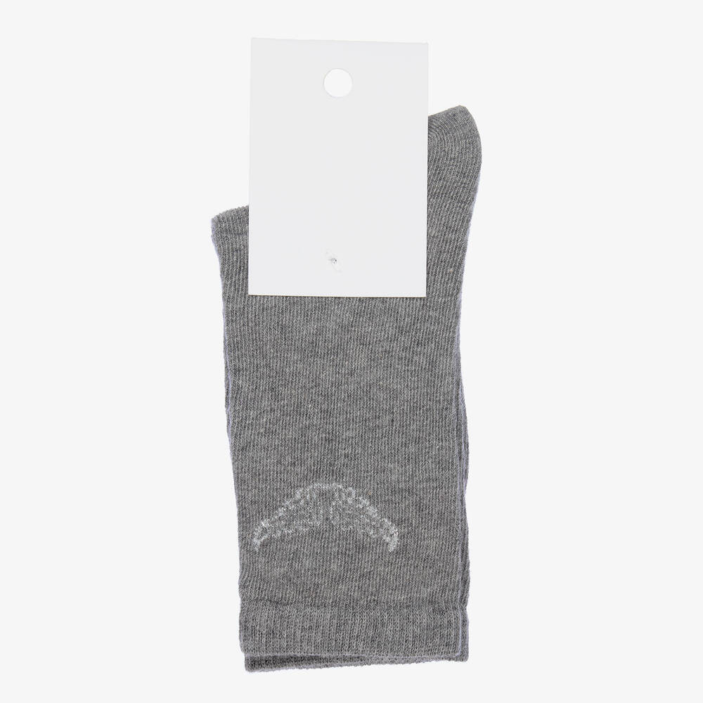 Zadig&Voltaire-جوارب للكاحل مزيج قطن محبوك لون رمادي للبنات | Childrensalon Outlet