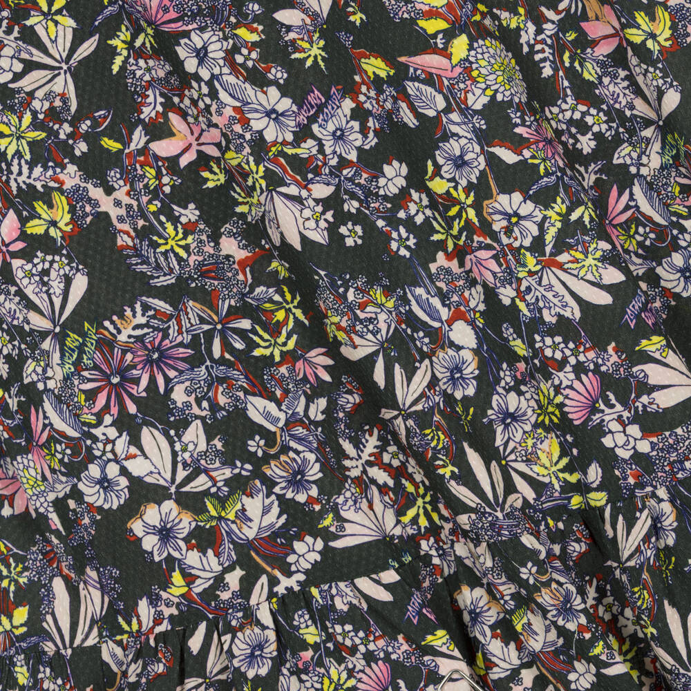 Zadig&Voltaire-Girls Grey Floral Print Viscose Dress | Childrensalon Outlet