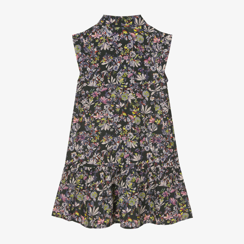 Zadig&Voltaire-Girls Grey Floral Print Viscose Dress | Childrensalon Outlet
