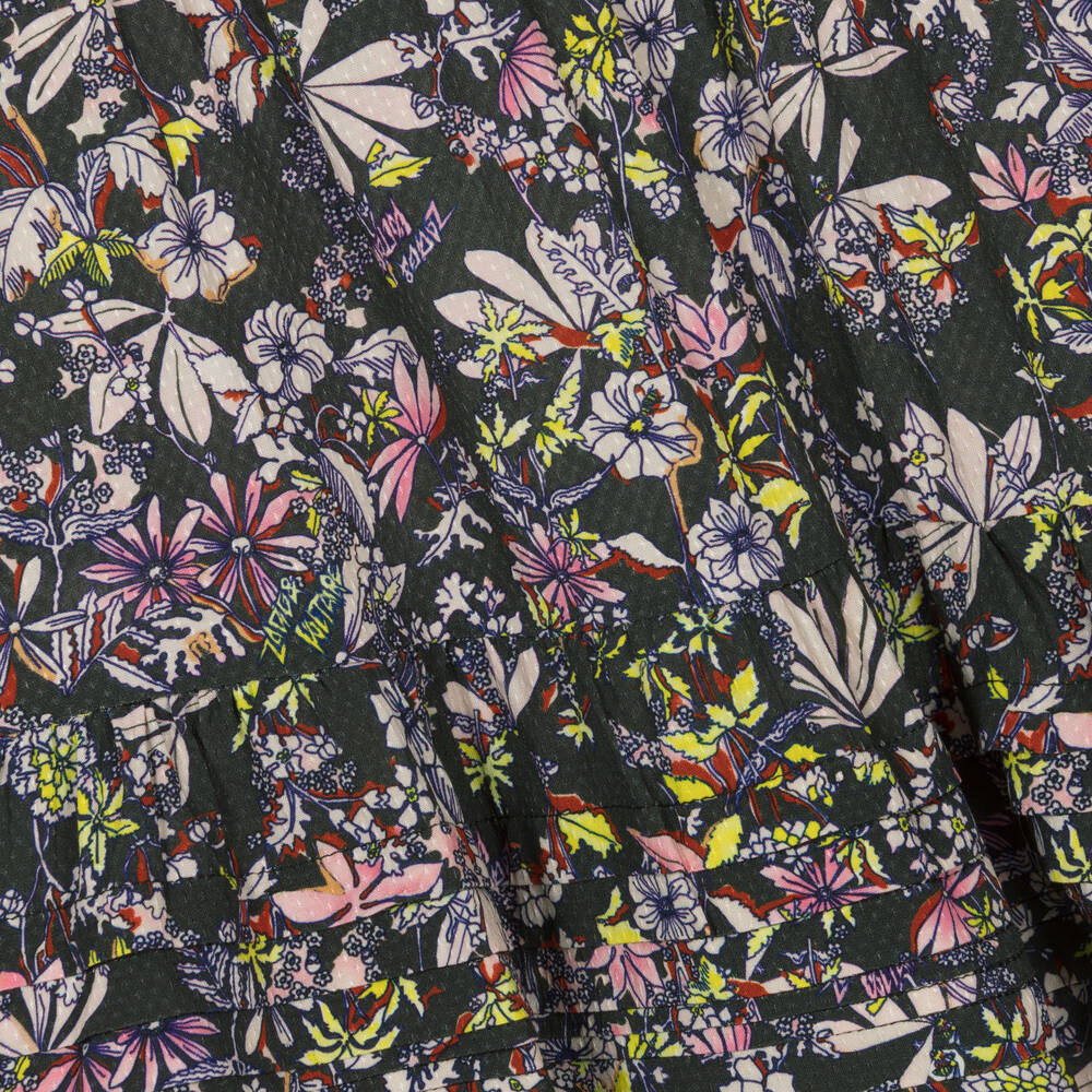 Zadig&Voltaire-Girls Grey Floral Print Viscose Skirt | Childrensalon Outlet