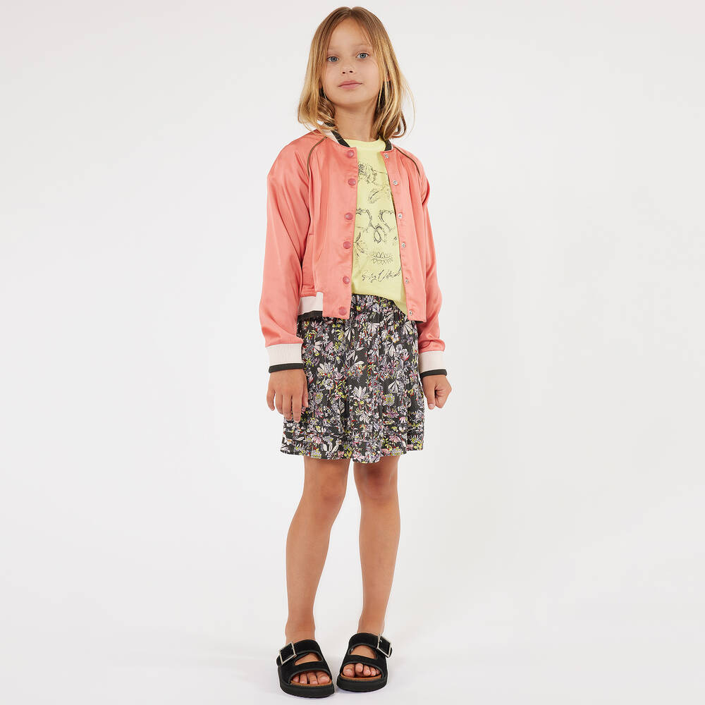 Zadig&Voltaire-Girls Grey Floral Print Viscose Skirt | Childrensalon Outlet