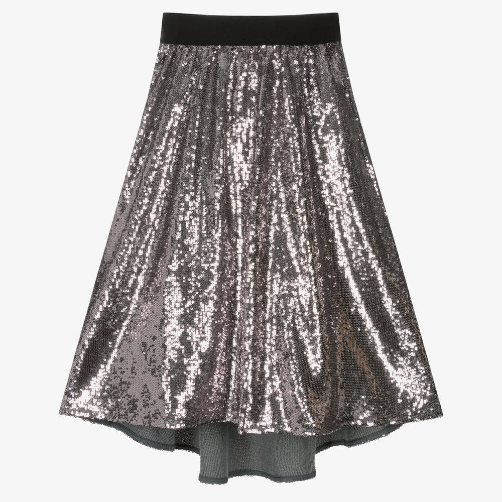 Zadig&Voltaire - Girls Grey Sequin Skirt | Childrensalon