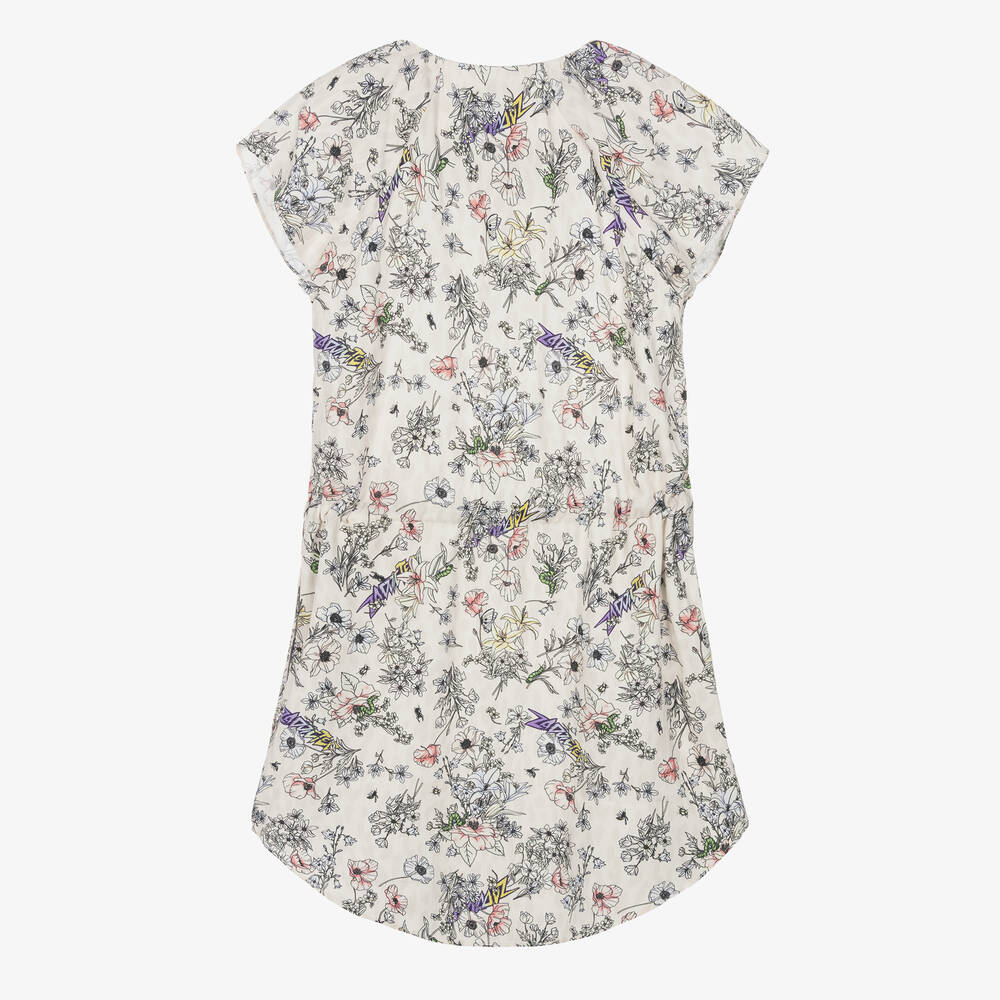 Zadig&Voltaire-Girls Ivory Floral Viscose Dress | Childrensalon Outlet