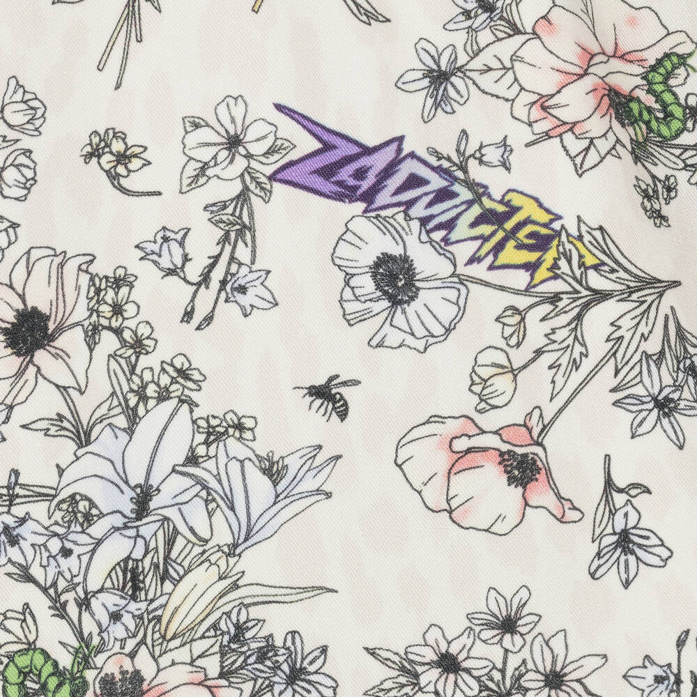 Zadig&Voltaire-Girls Ivory Floral Viscose Dress | Childrensalon Outlet