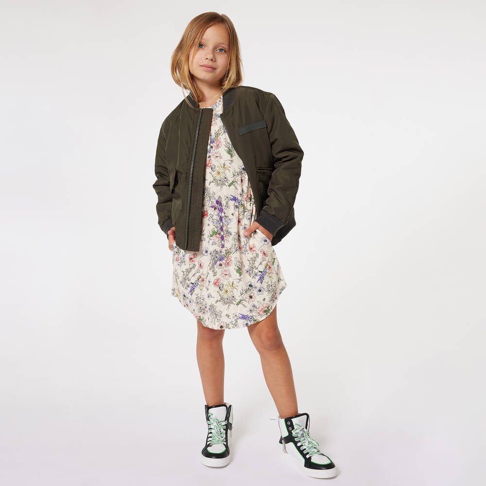 Zadig&Voltaire-Girls Ivory Floral Viscose Dress | Childrensalon Outlet