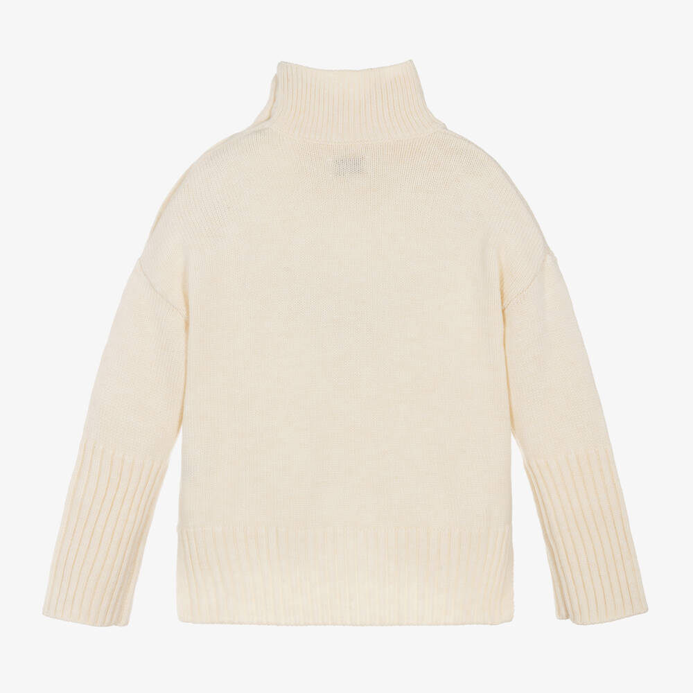 Zadig&Voltaire-Girls Ivory Knit Wool Pullover | Childrensalon Outlet