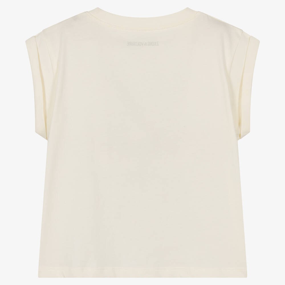 Zadig&Voltaire-Girls Ivory Logo Graphic Print T-Shirt | Childrensalon Outlet