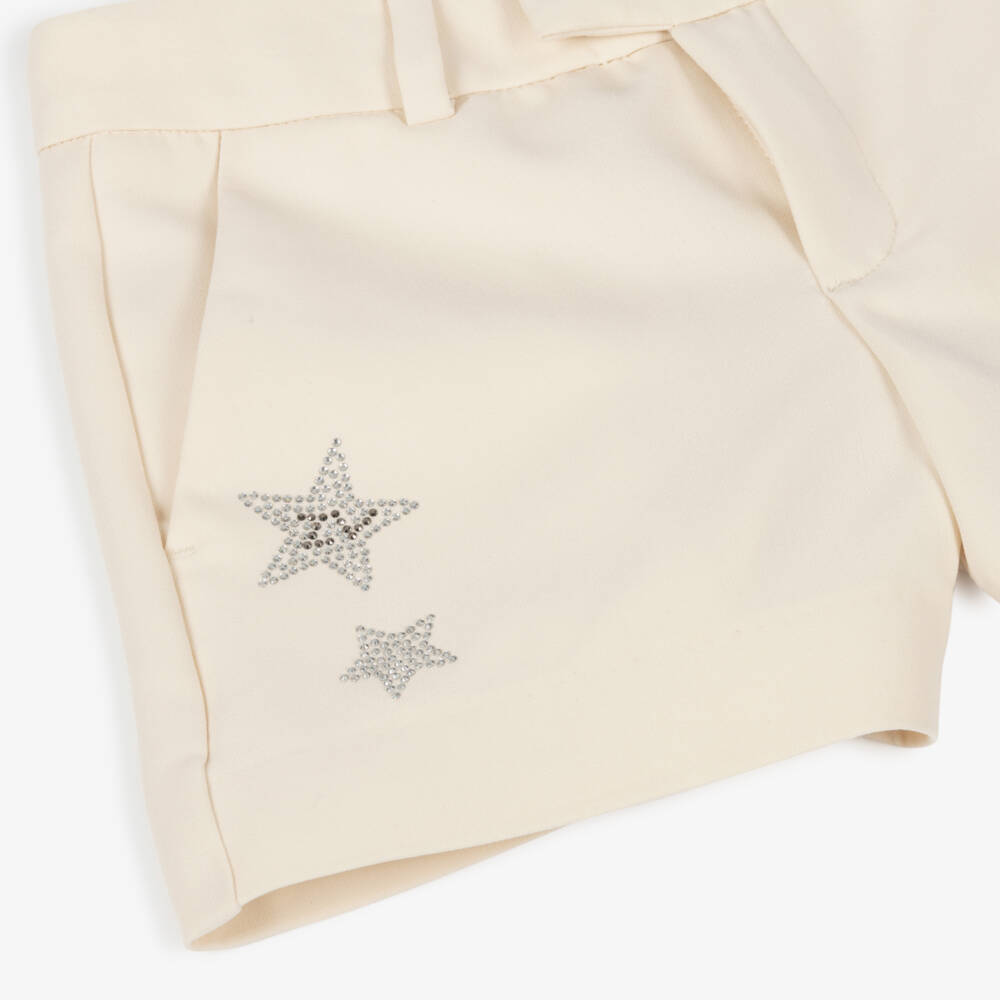 Zadig&Voltaire-Girls Ivory Shorts with Star Sparkle | Childrensalon Outlet