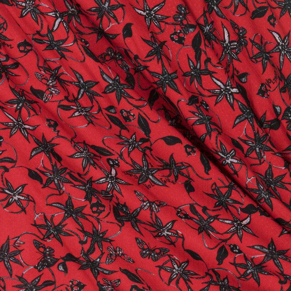 Zadig&Voltaire-Girls Long Sleeve Red Patterned Dress | Childrensalon Outlet