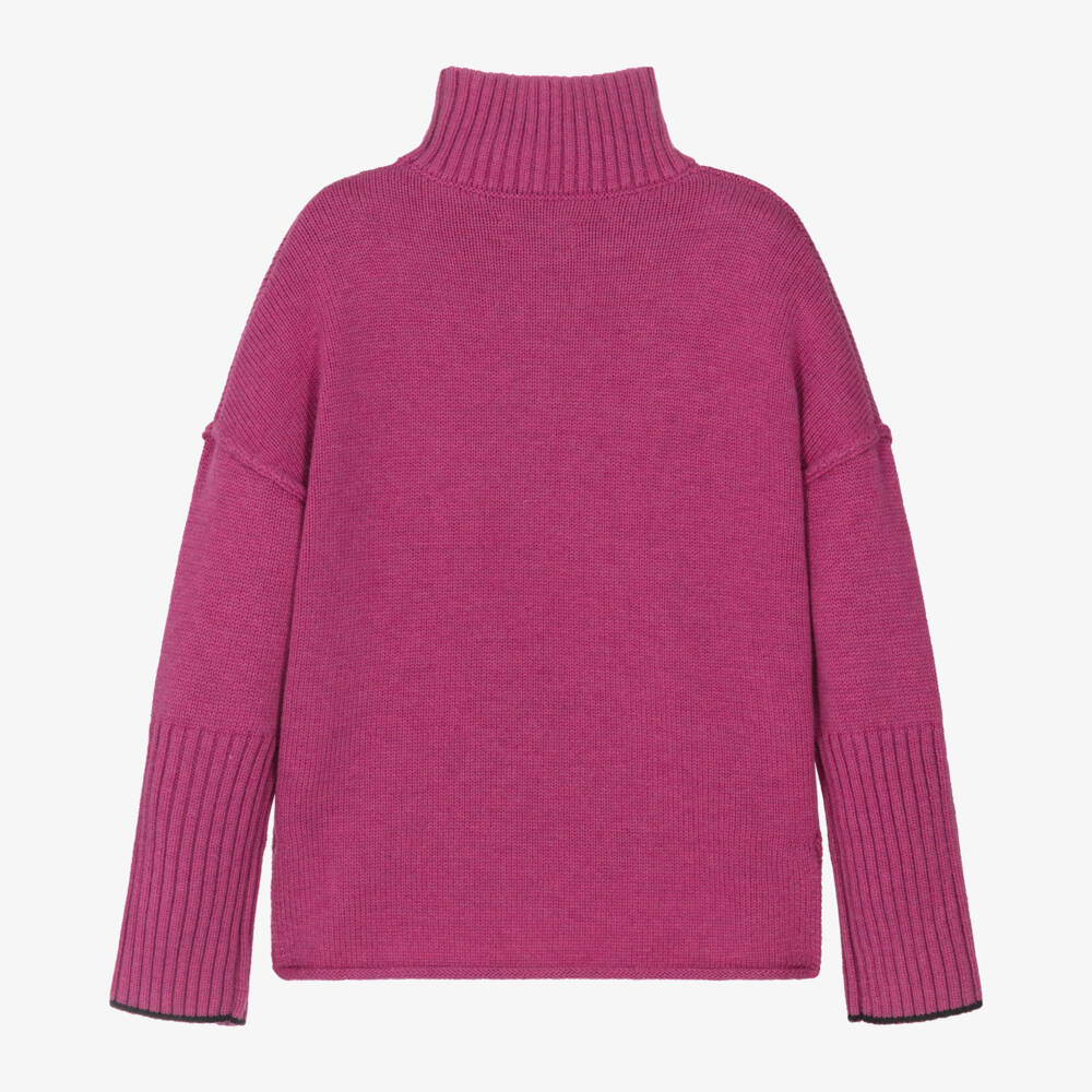 Zadig&Voltaire-Girls Magenta Wool Blend Jumper | Childrensalon Outlet
