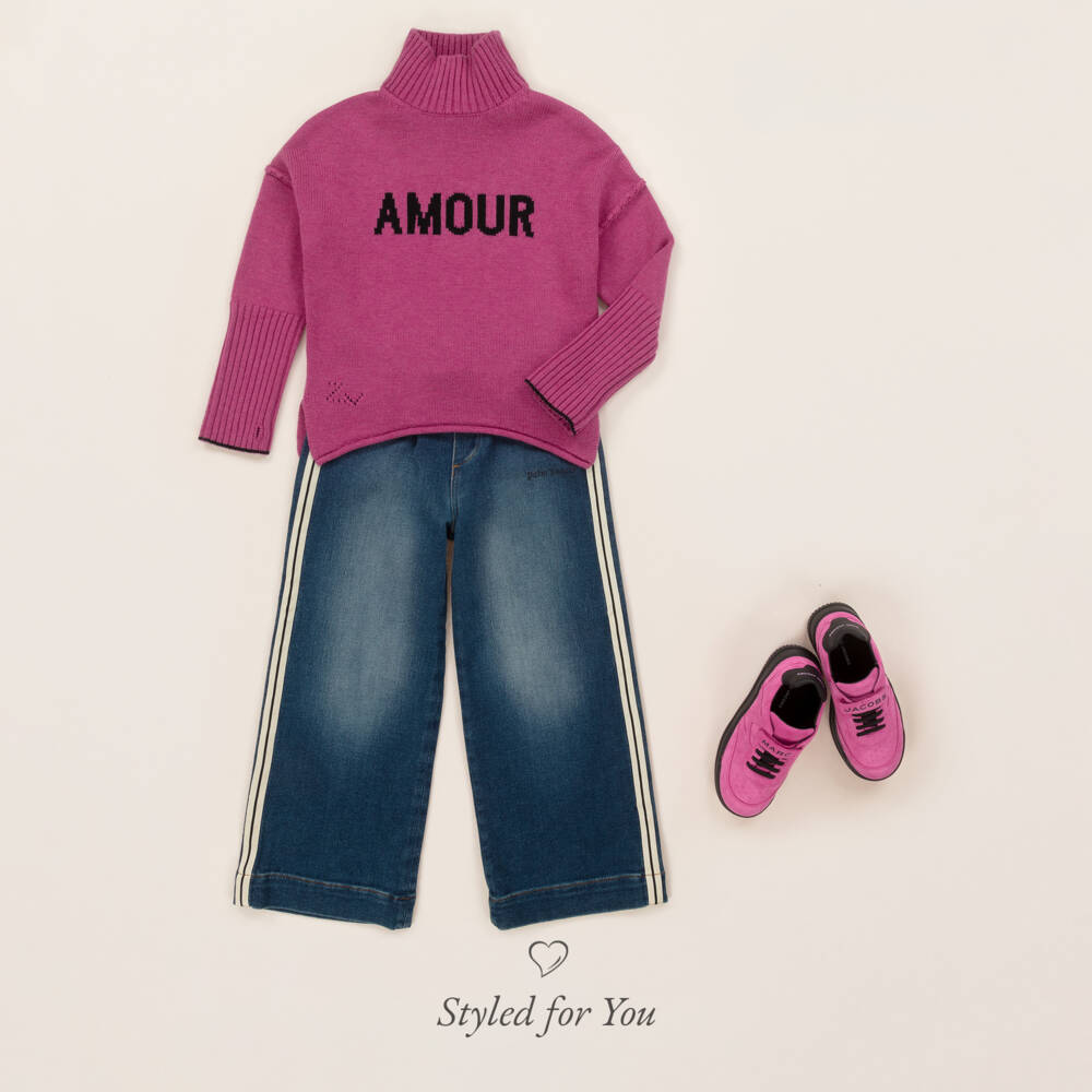 Zadig&Voltaire-Girls Magenta Wool Blend Jumper | Childrensalon Outlet