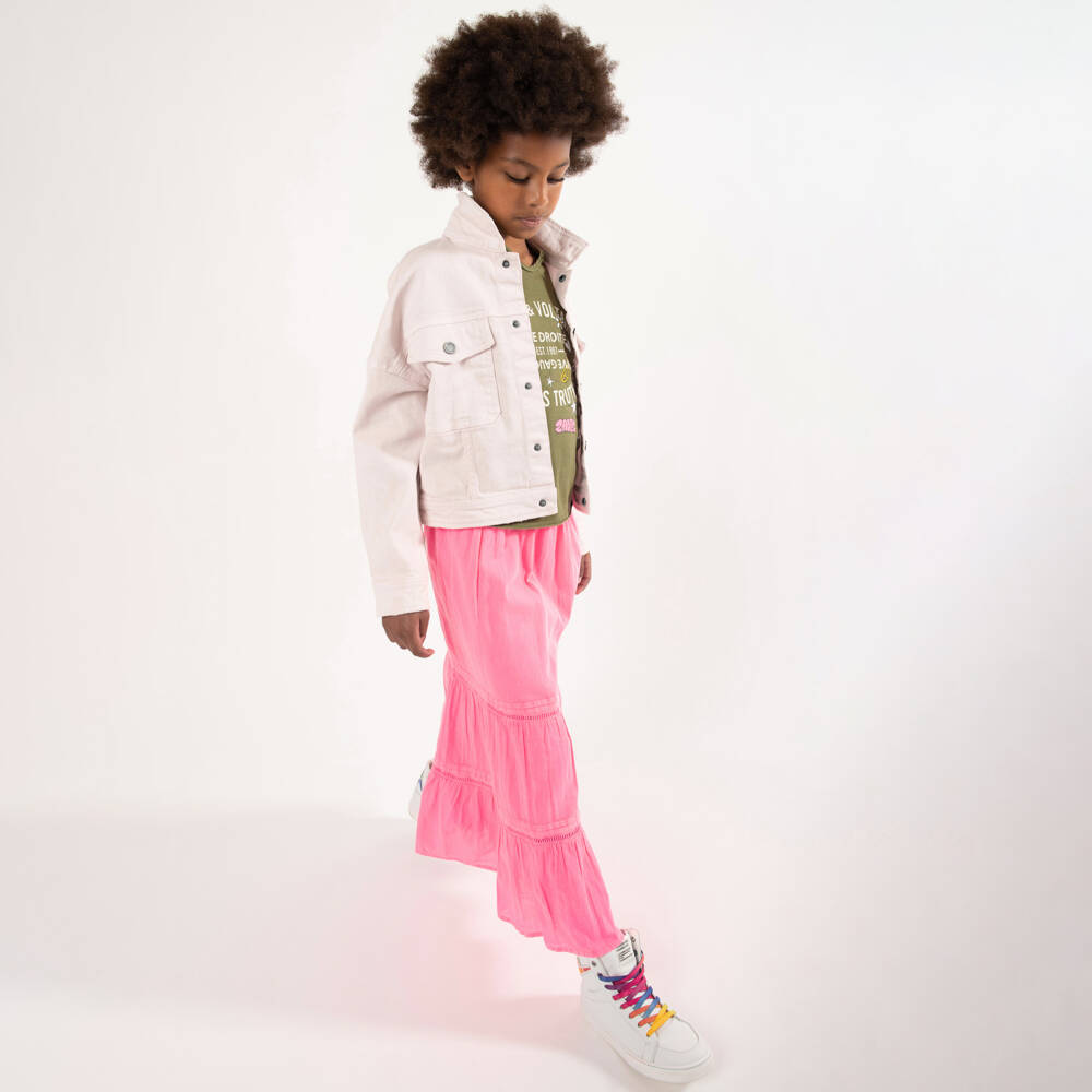 Zadig&Voltaire-Girls Neon Pink Cotton Skirt | Childrensalon Outlet