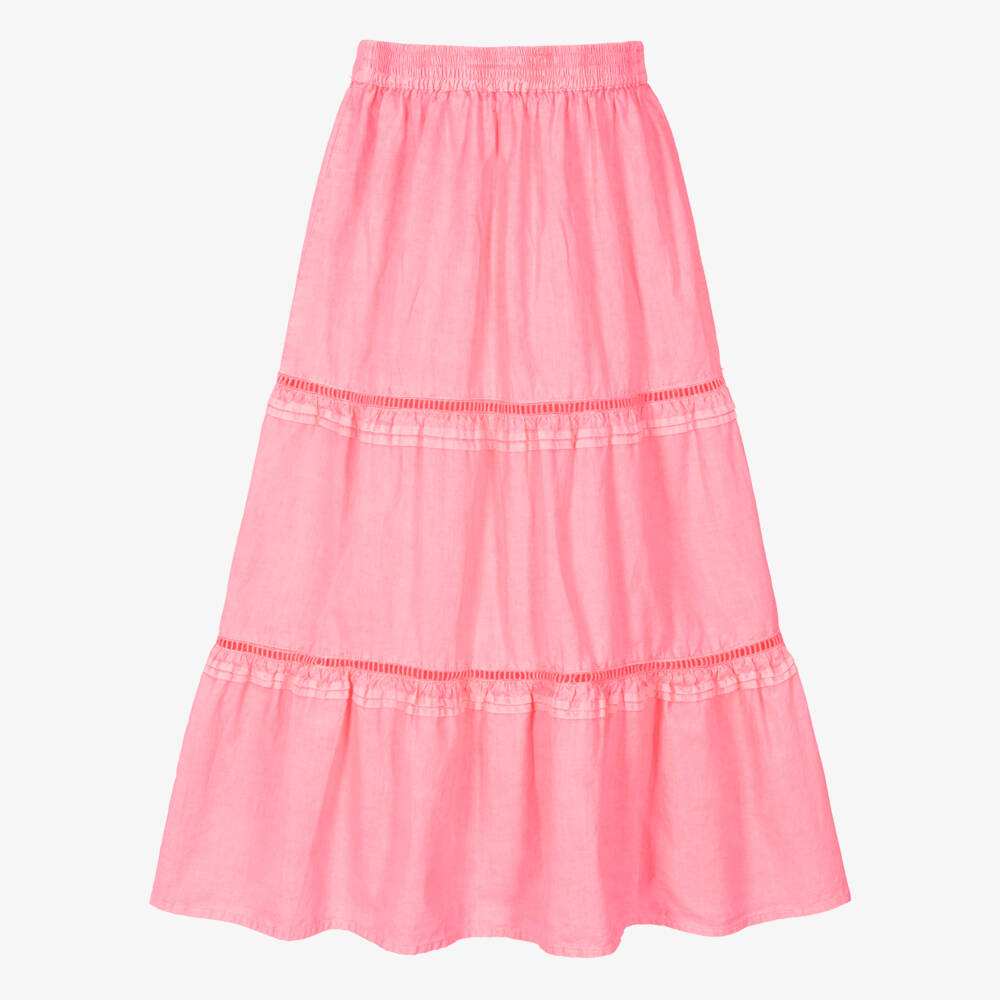 Zadig&Voltaire-Girls Neon Pink Cotton Skirt | Childrensalon Outlet