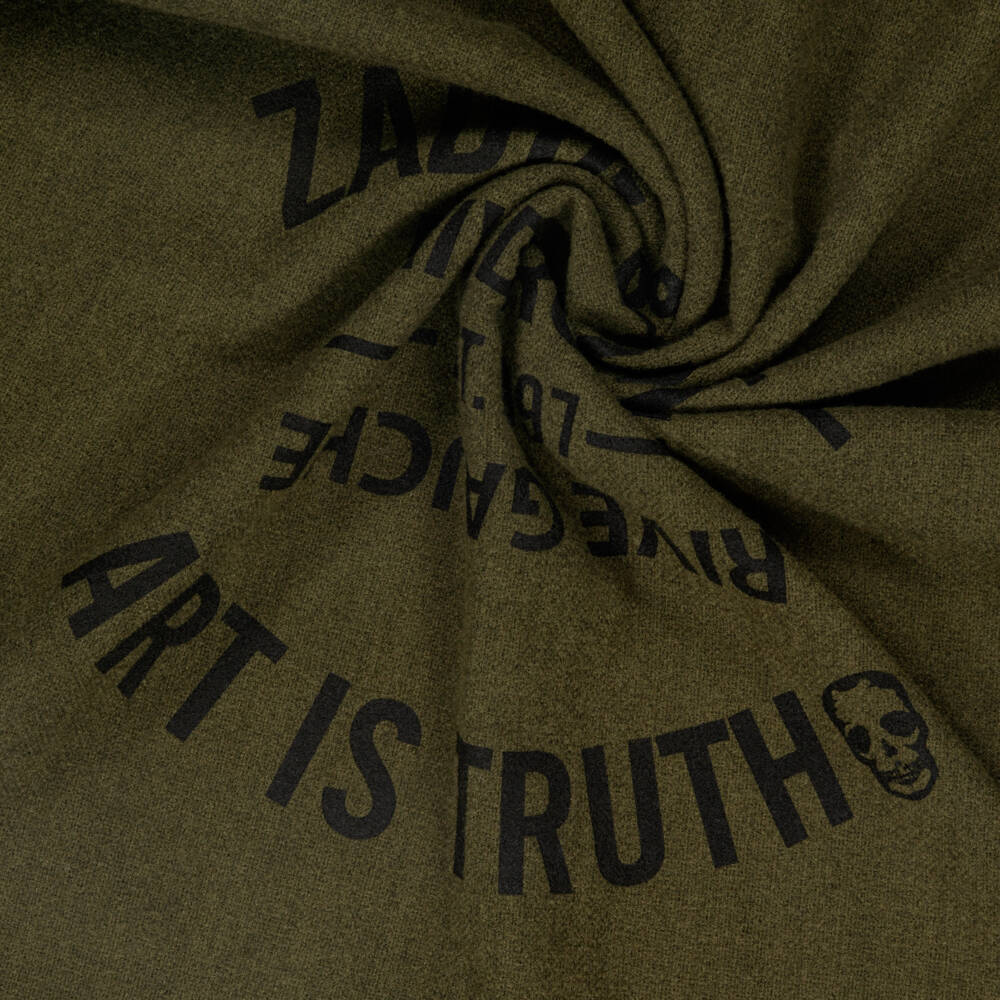 Zadig&Voltaire-Girls Olive Insignia Viscose Wrap | Childrensalon Outlet