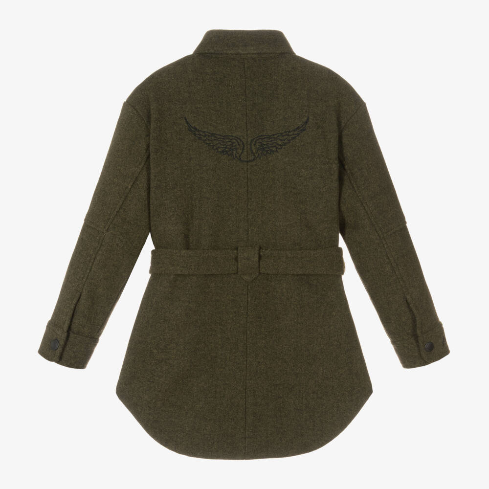 Zadig&Voltaire-Girls Olive Long Jacket | Childrensalon Outlet