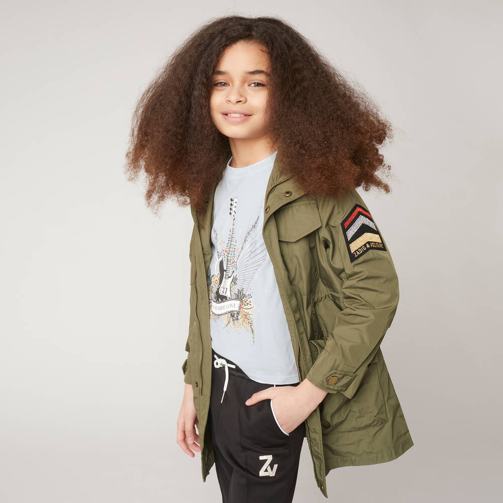 Zadig&Voltaire-Girls Pale Blue Guitar T-Shirt | Childrensalon Outlet