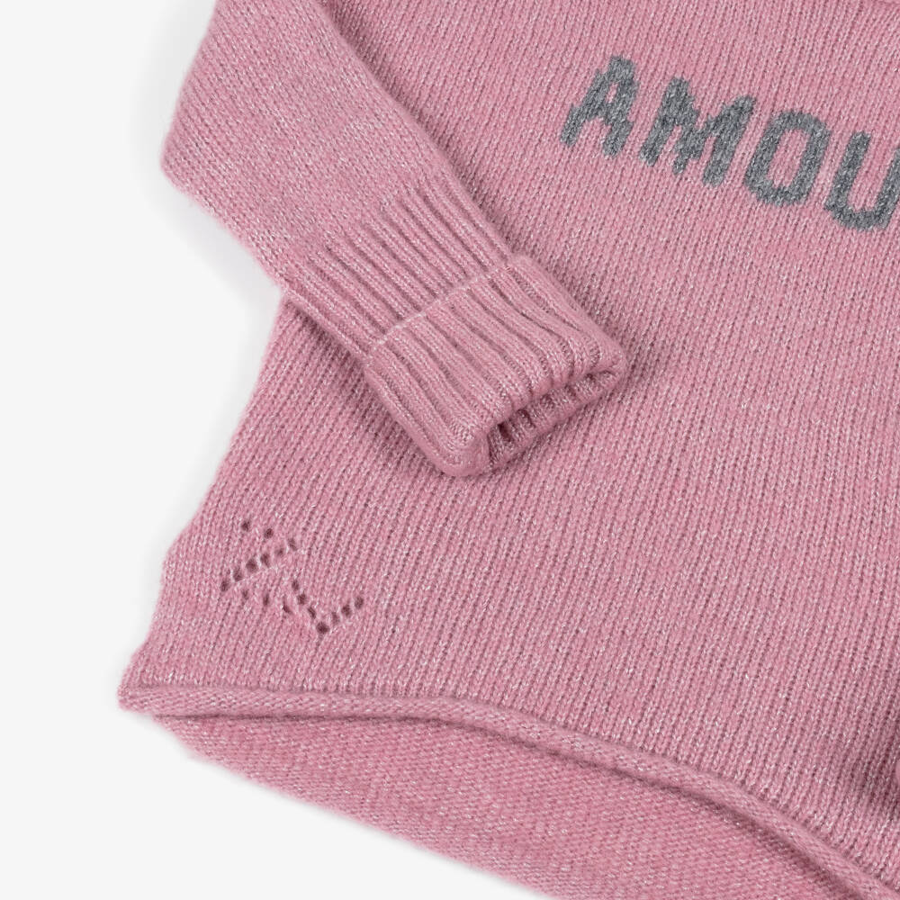 Zadig&Voltaire-Girls Pink Cosy High Neck Jumper | Childrensalon Outlet
