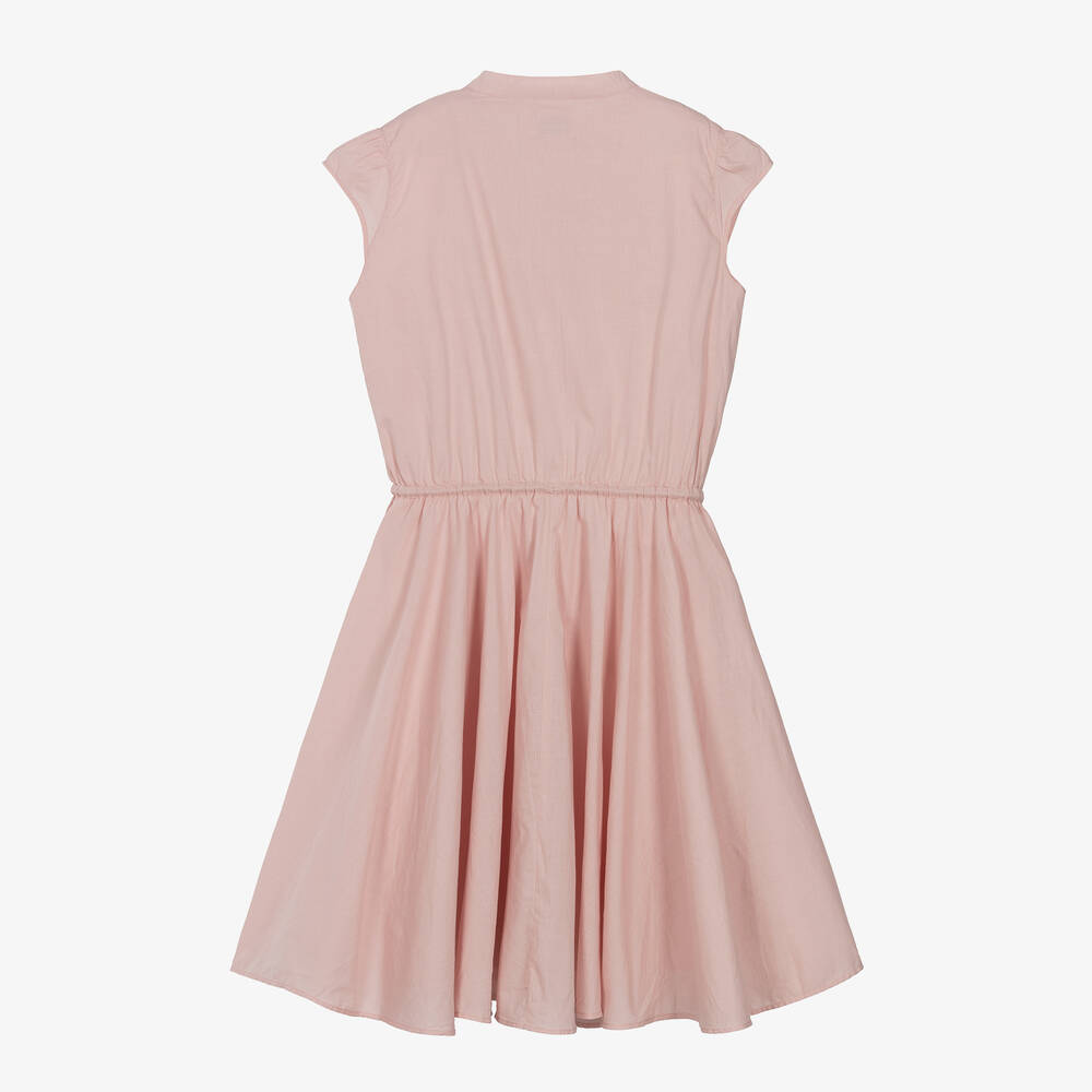 Zadig&Voltaire-Girls Pink Cotton Lace Trim Dress | Childrensalon Outlet
